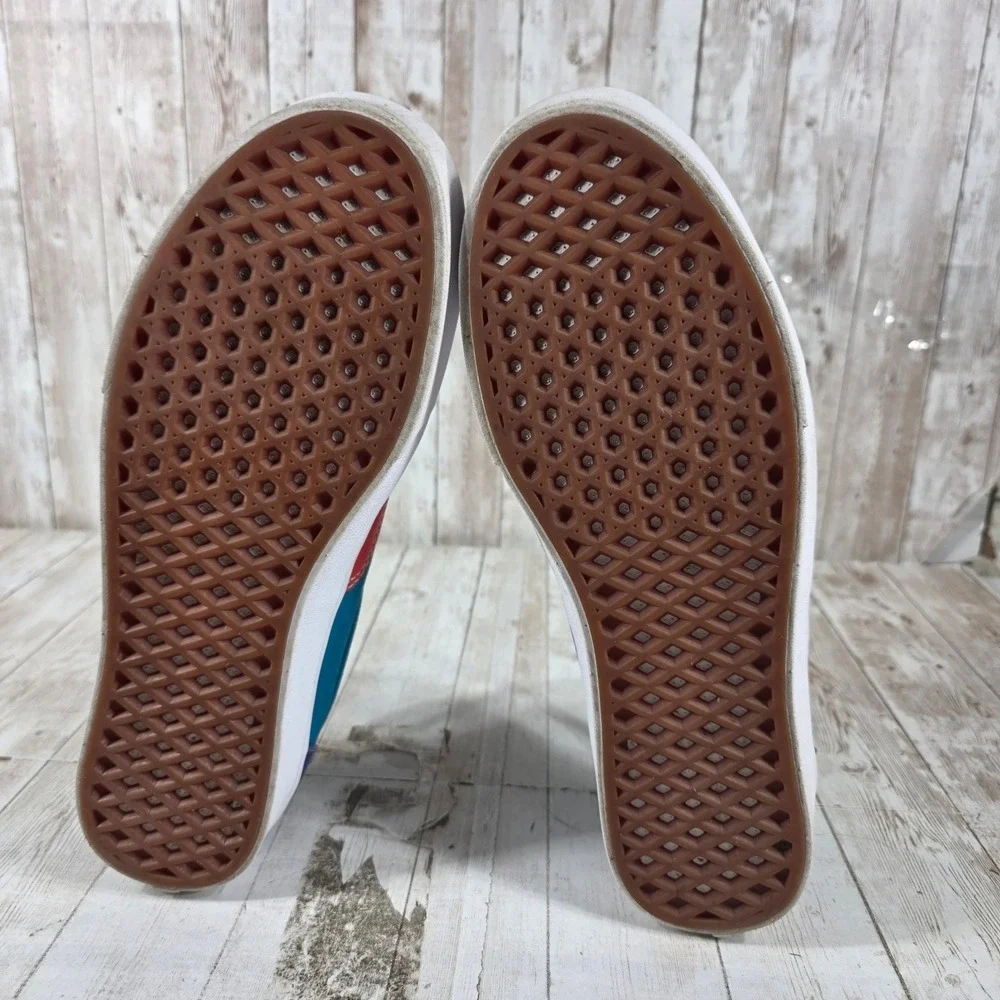 Vans Era Mens 10 Multi Color Block Red Teal Purple Yellow Canvas Skate Shoes